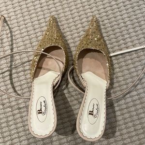 Browns Couture gold sequins high heels